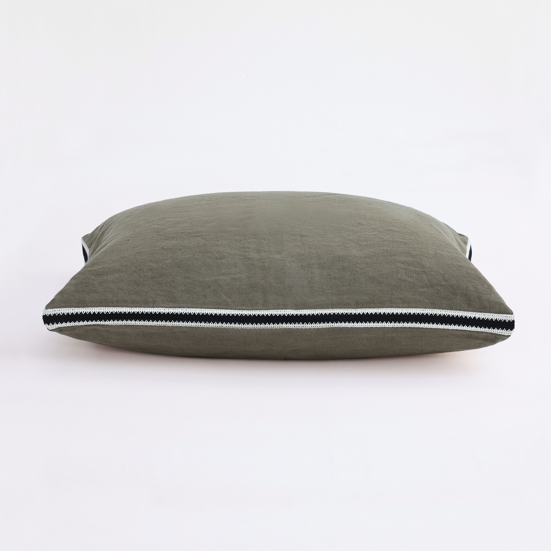 MM Linen | Linea Cushion 60 x 40cm | Olive image 0